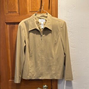 Liz Claiborne Beige Women's Zip-Up Blazer